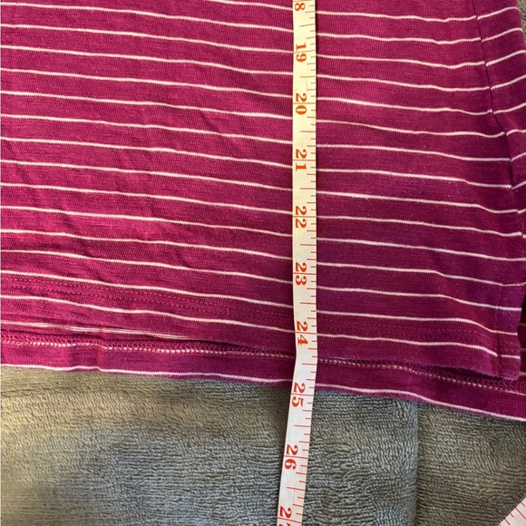 Talbots Petites Purple Striped Rainy Day Top | Size MP | Cotton Modal - Picture 4 of 7